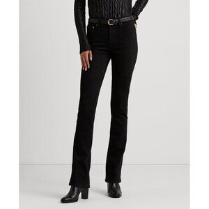 Ralph Lauren Womens Size 14 Black Jeans High Rise Boot Leg Comfort Stretch NWT